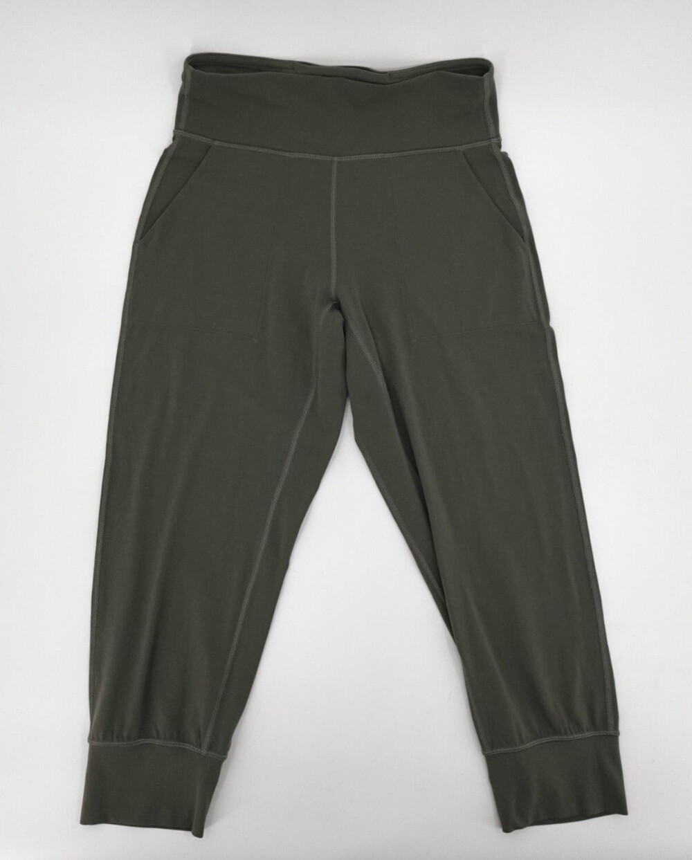 Lululemon Pants Womens 6 Green Compression Pockets Cropped Run Workout Active